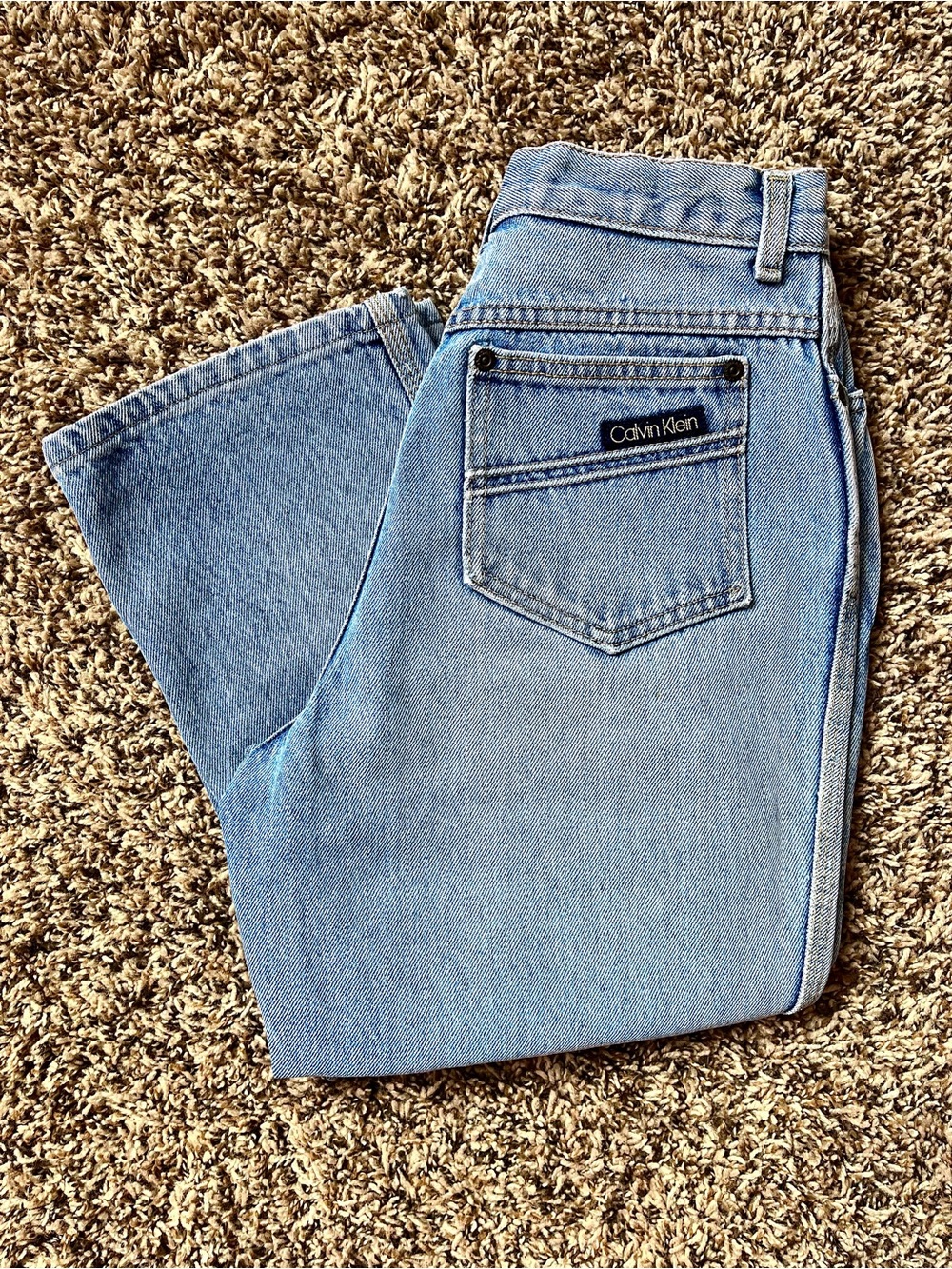 Calvin Klein Vintage 90s Jeans Light Blue Denim High Rise Tapered Women’s 27”
